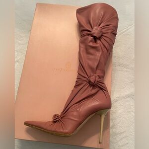 Preowned Les Tropeziennes Elegant Women's Knotted Leather Boots